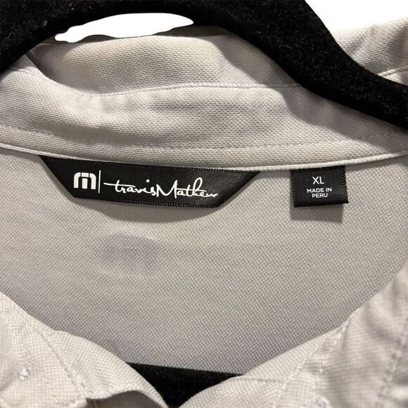 Travis Mathew Men's XL Gray & Blue Golf Polo Shirt Short Sleeve - Picture 5 of 5